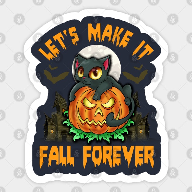 Funny & Cute Cat with Jack o Lantern Halloween Pumpkin Humorous Sticker by creative